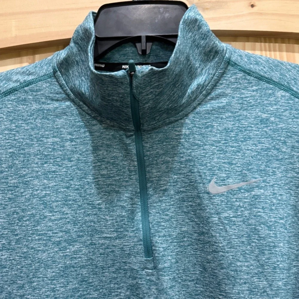 Nike Running Dri-FIT Element Half Zip Pullover Teal Heather Thumbhole Women L